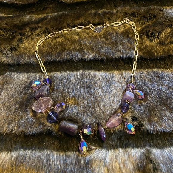 Amethyst, crystal and sterling silver necklace - Picture 5 of 5